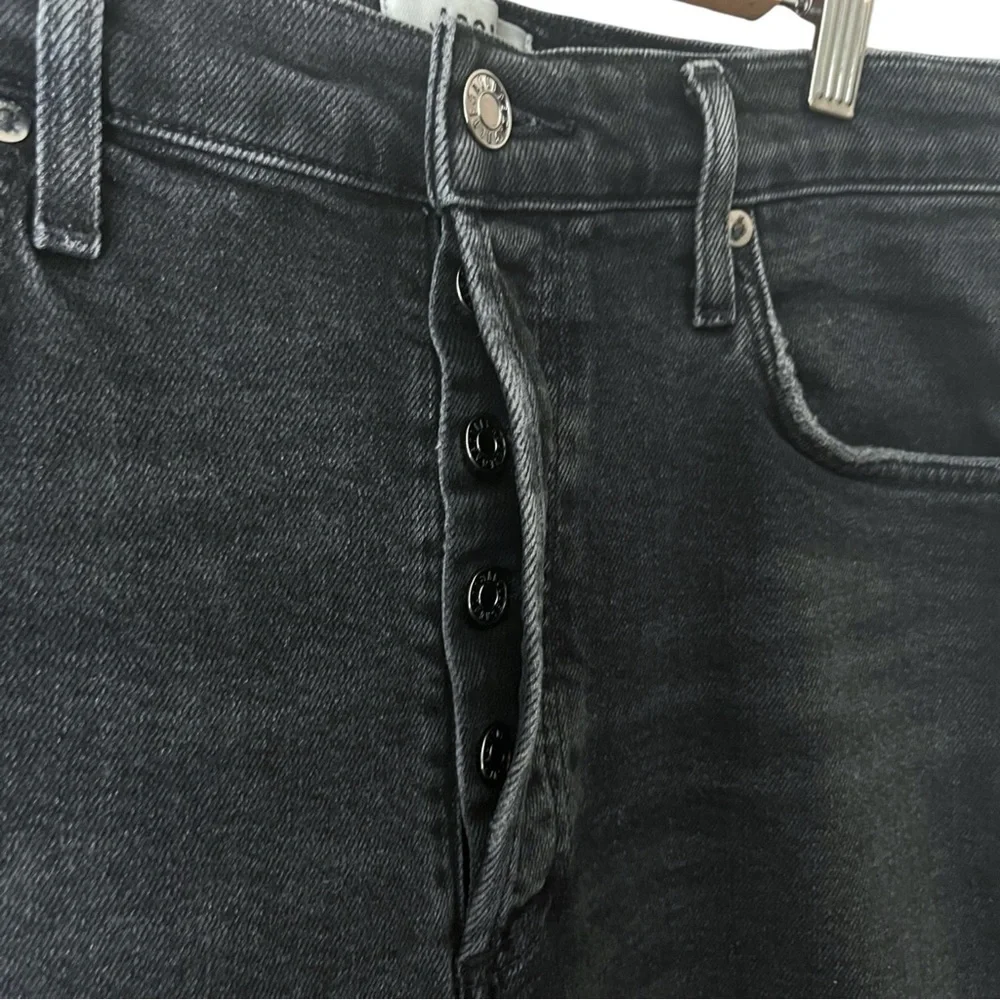 AGOLDE Riley Size 29 Washed Black High Rise Straight Crop Jeans - Picture 6 of 8